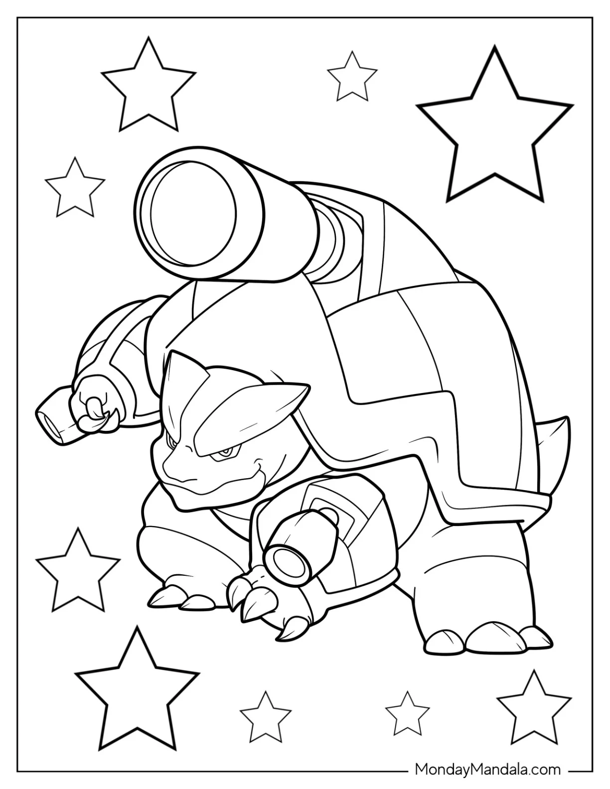 Simple Mega Y Blastoise Coloring Page coloring page
