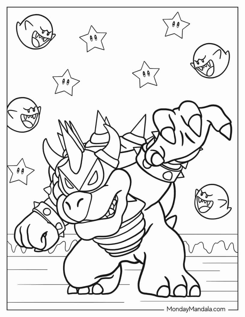 Dark Bowser Coloring Page coloring page
