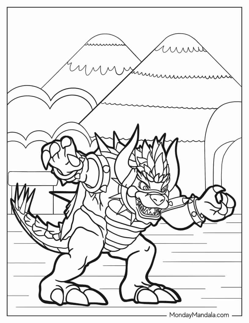 Giga Bowser Coloring Sheet coloring page