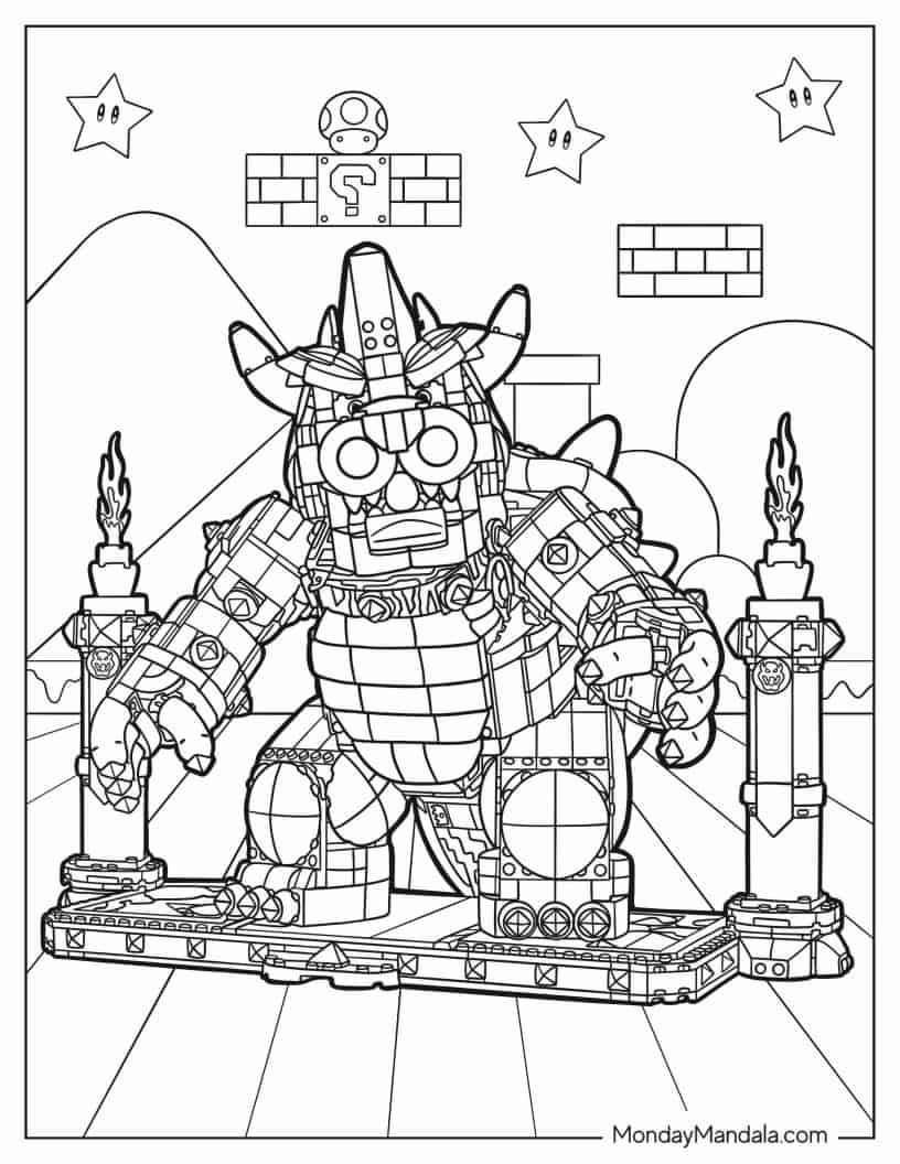 Lego Bowser To Color coloring page