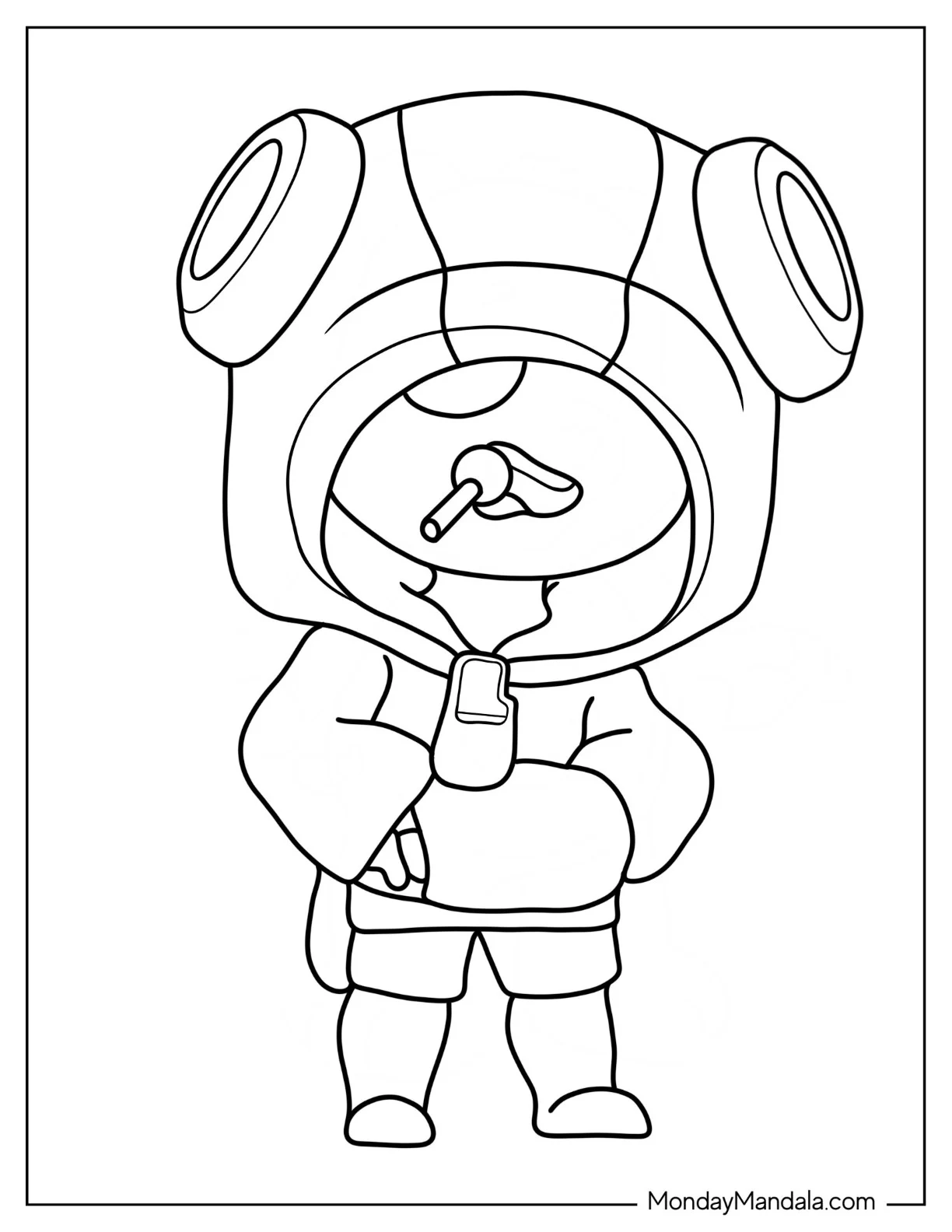 Brawl Stars Coloring Page Of Leon Eating Lollipop coloring page