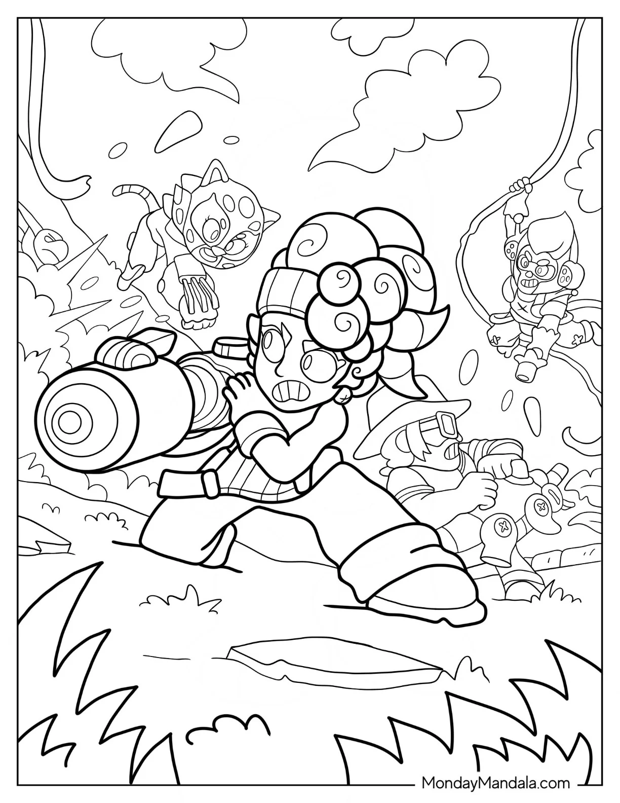 Brawl Stars Coloring Page Of Rumble Jungle coloring page