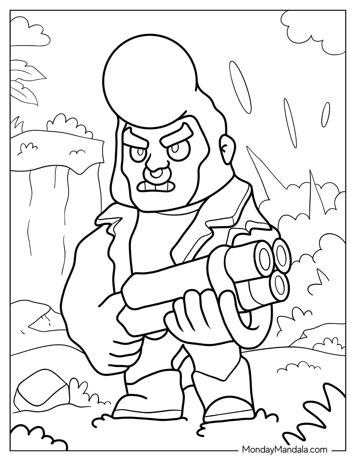 Easy Bull Brawl Stars Coloring Page coloring page