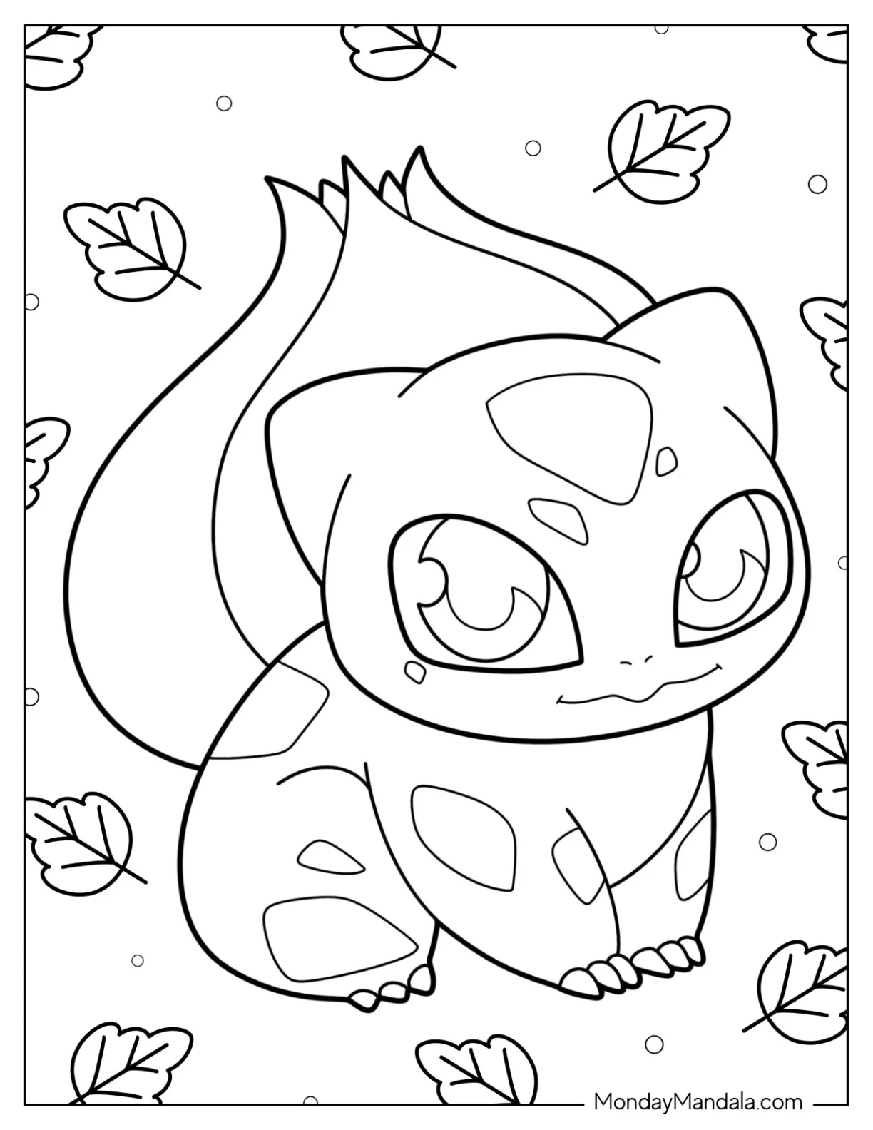 Anime Style Bulbasaur Coloring Page coloring page