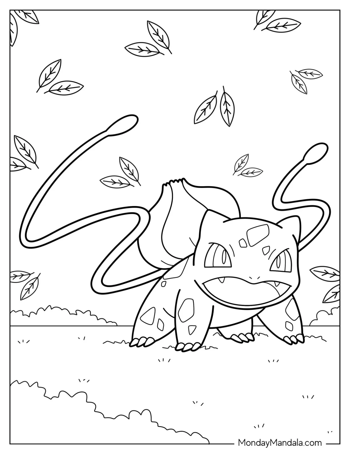 Bulbasaur Coloring Page In Battle Mode coloring page