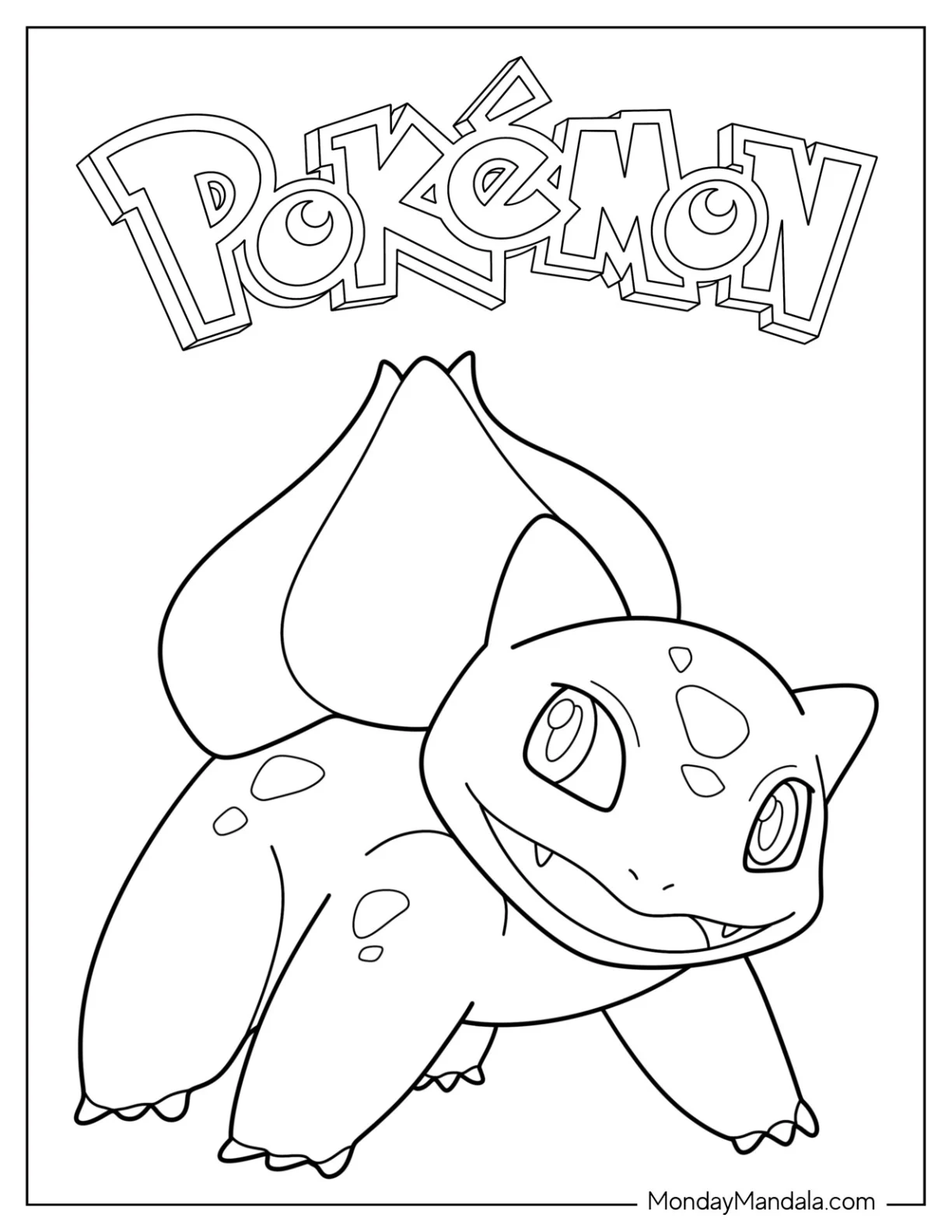 Bulbasaur Coloring Page Pokemon Poster coloring page