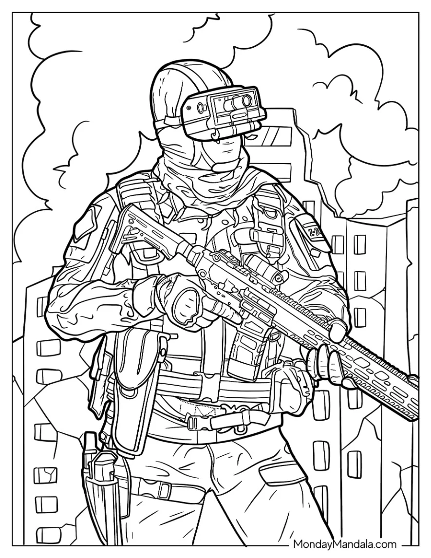 Brother s Keeper Azure Skin Call Of Duty Coloring Page coloring page