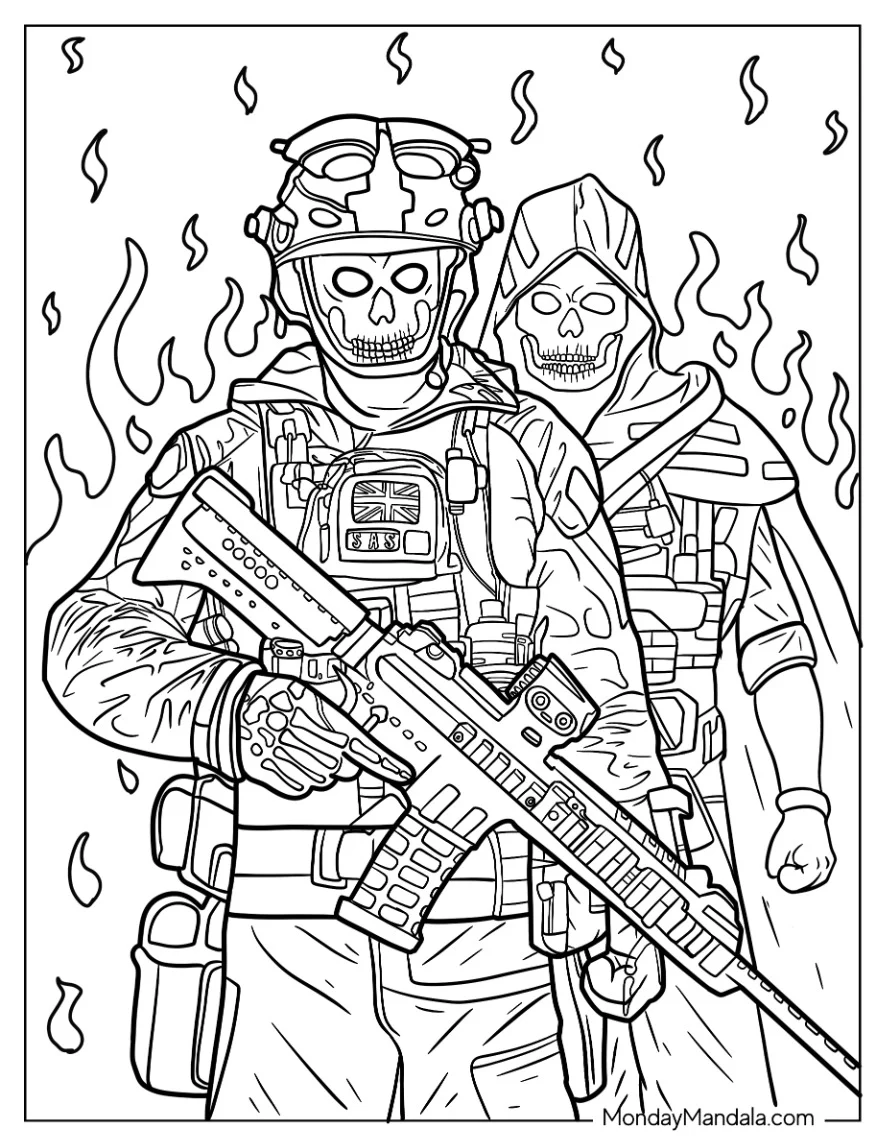 Call Of Duty Coloring Page Ghosts Poster coloring page