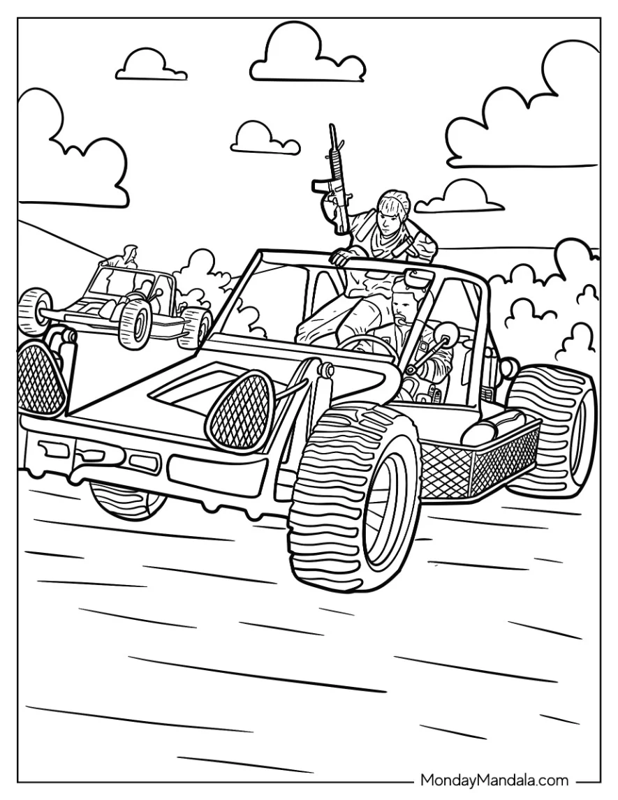 Call Of Duty Coloring Page Of Fireteam In Desert coloring page