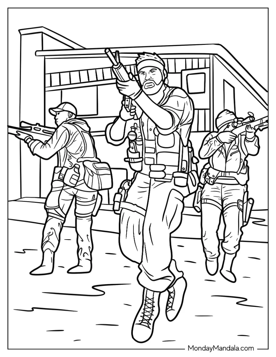 Call Of Duty Coloring Page Of Warzone Snipers coloring page