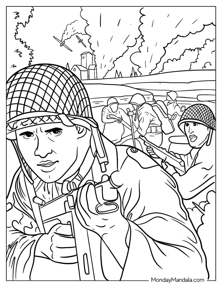 Call Of Duty III Coloring Page Of Battle Of Normandy coloring page