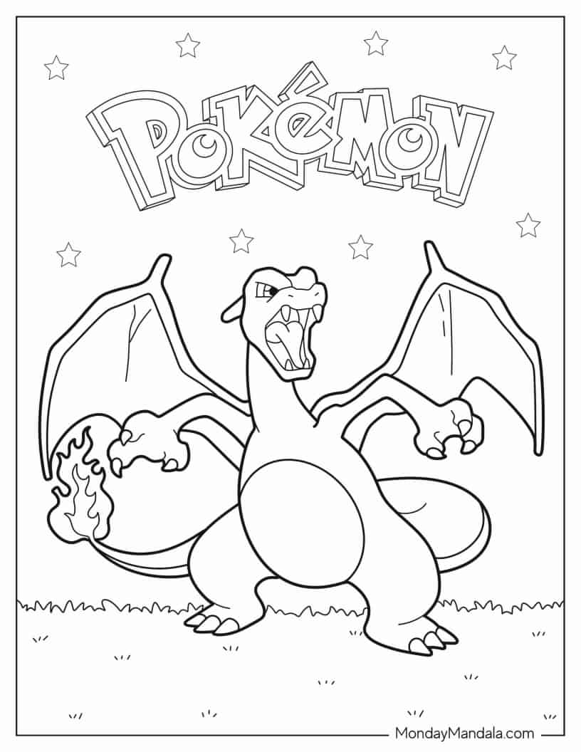 Coloring Sheet Of Charizard Poster coloring page