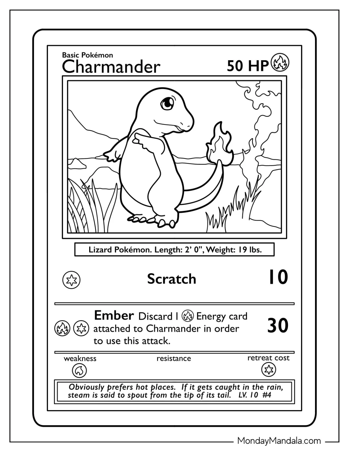 Pokemon Card Charmander Coloring Page coloring page
