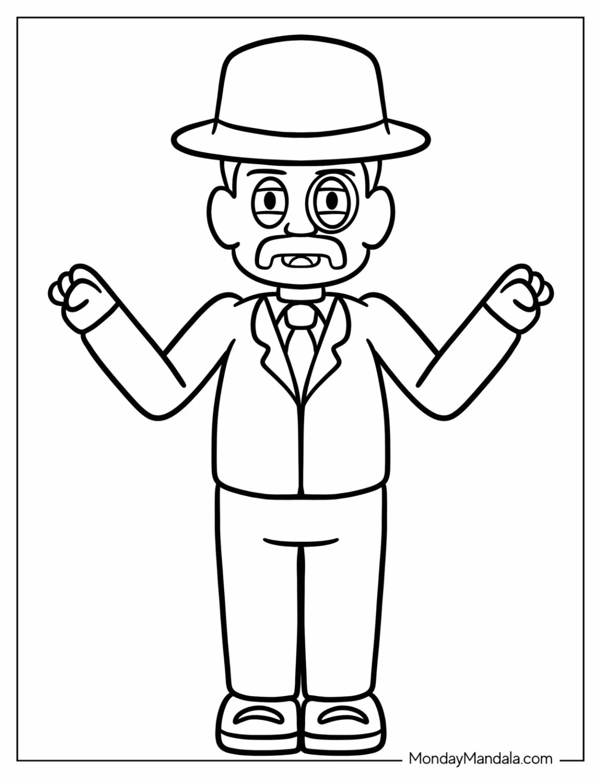 Choo Choo Charles Coloring Page Chibi Warren Charles III For Kids coloring page — printable line art