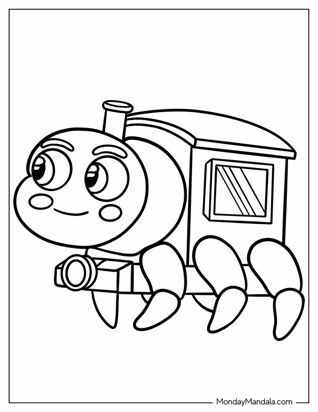 Kawaii Choo Choo Charles Coloring Page coloring page