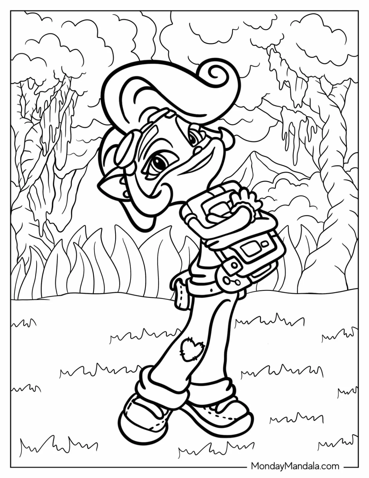 Crash Bandicoot Coloring Page Of Coco Bandicoot Hugging A Book coloring page
