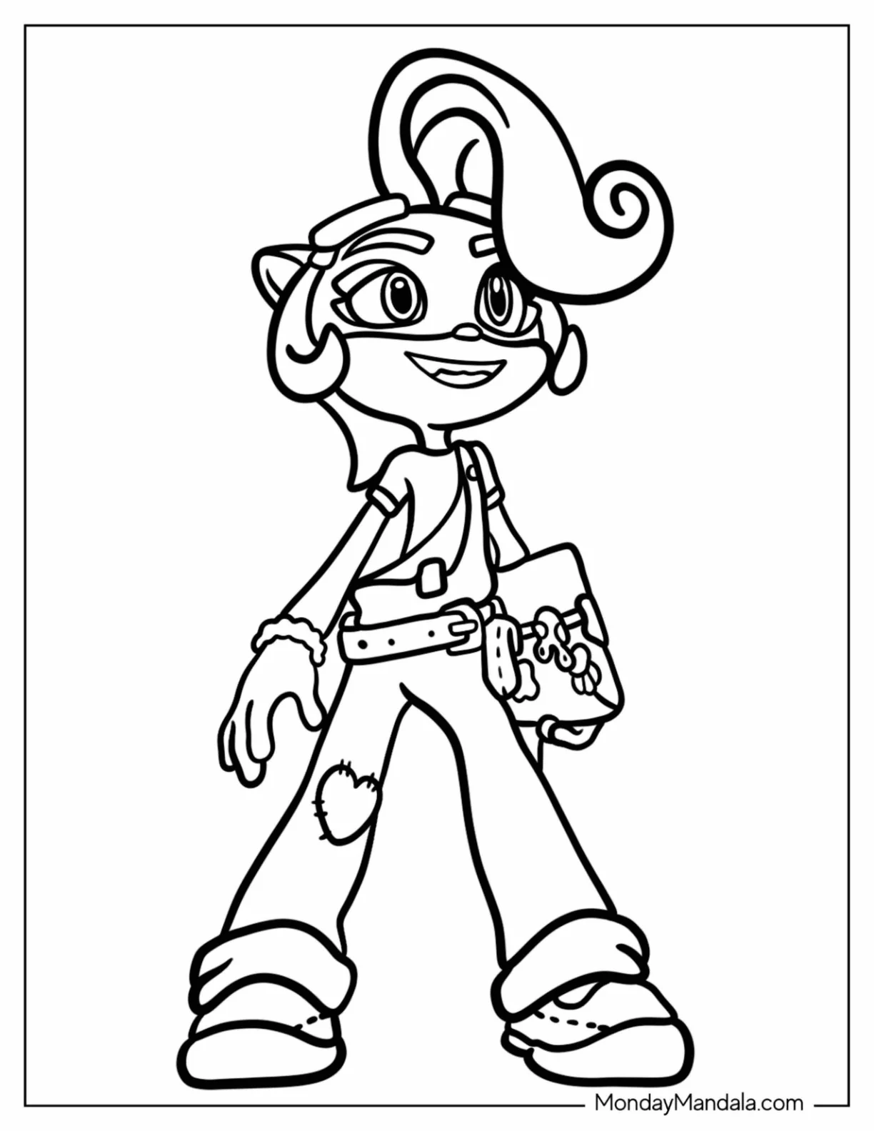 Crash Bandicoot Coloring Page Of Simple Coco Bandicoot For Kids coloring page