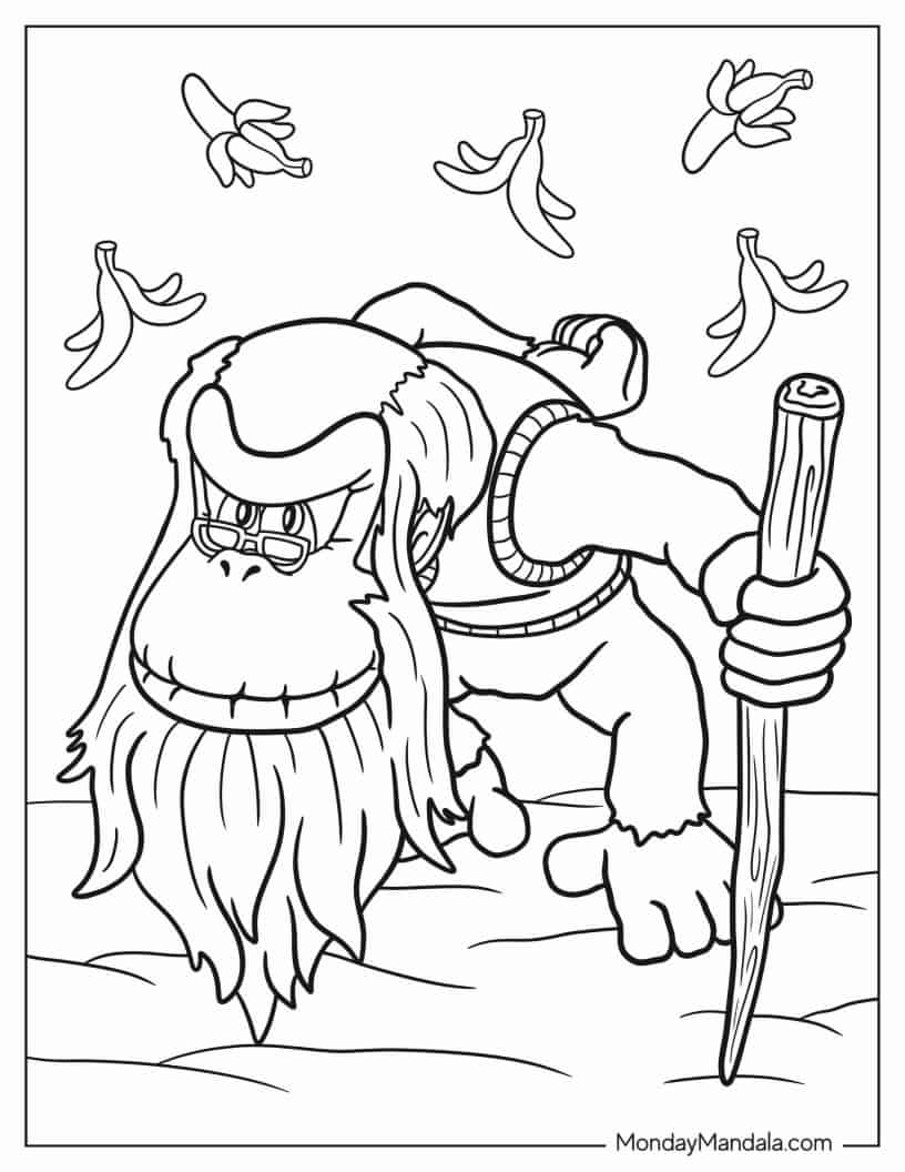 Old Man Kong Coloring Page coloring page