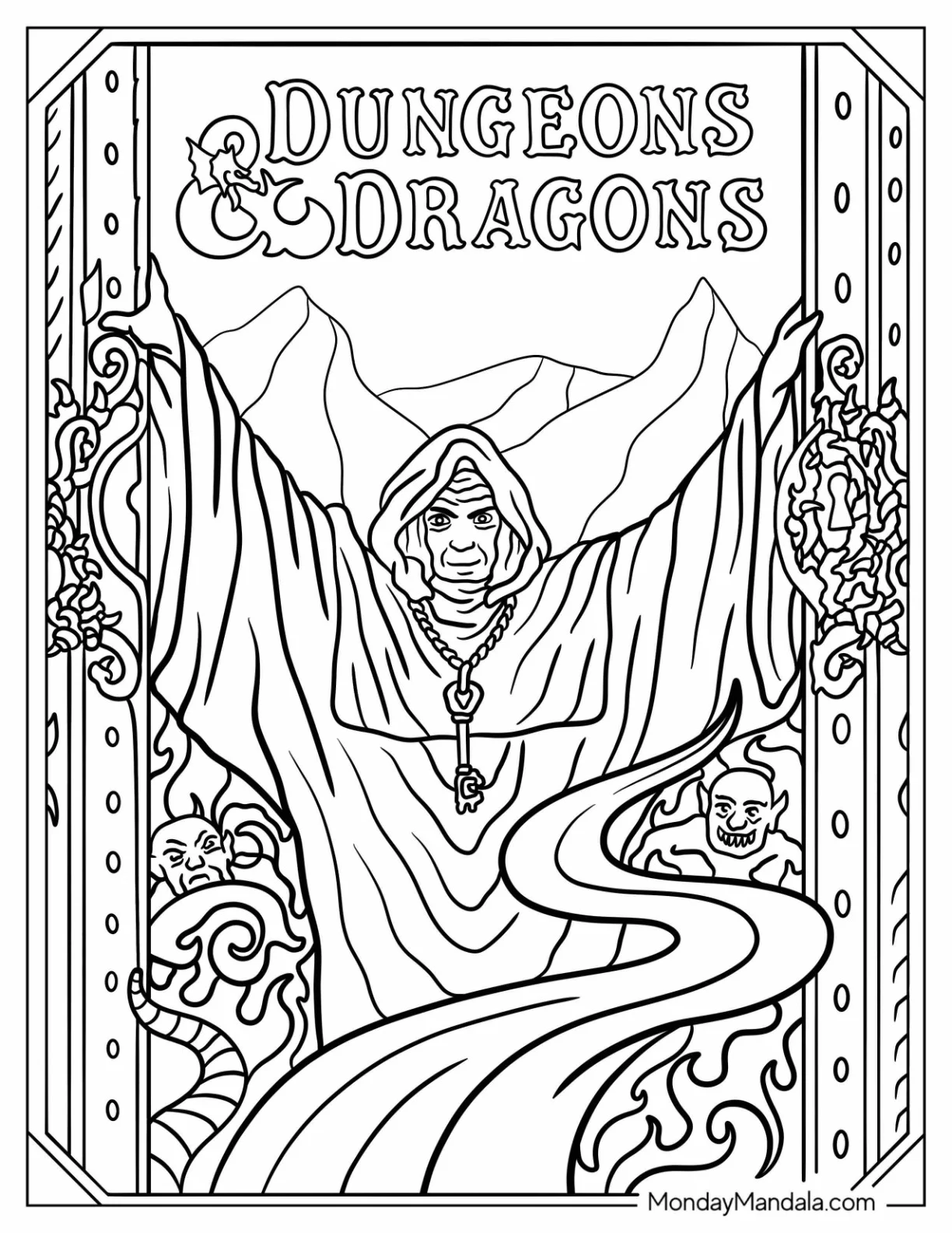 Dungeons And Dragons Coloring Page Of Dungeon Master coloring page — printable line art