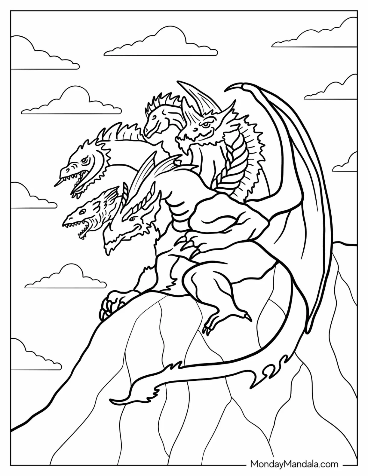 Dungeons And Dragons Coloring Page Of Tiamat coloring page