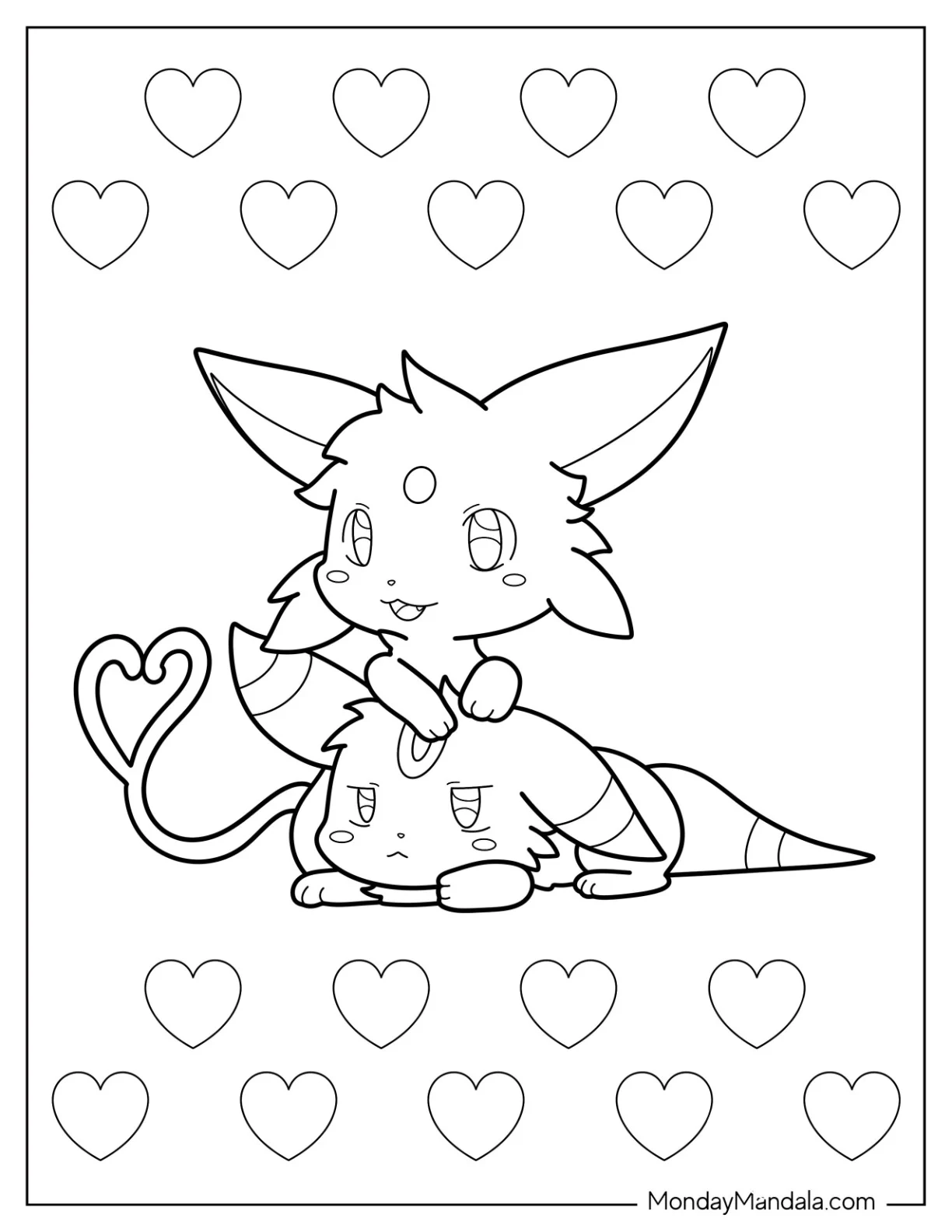 Baby Espeon Coloring Page And Umbreon coloring page