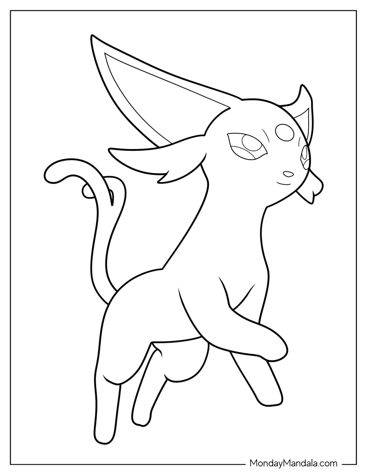 Easy Espeon Coloring Page Leaping coloring page