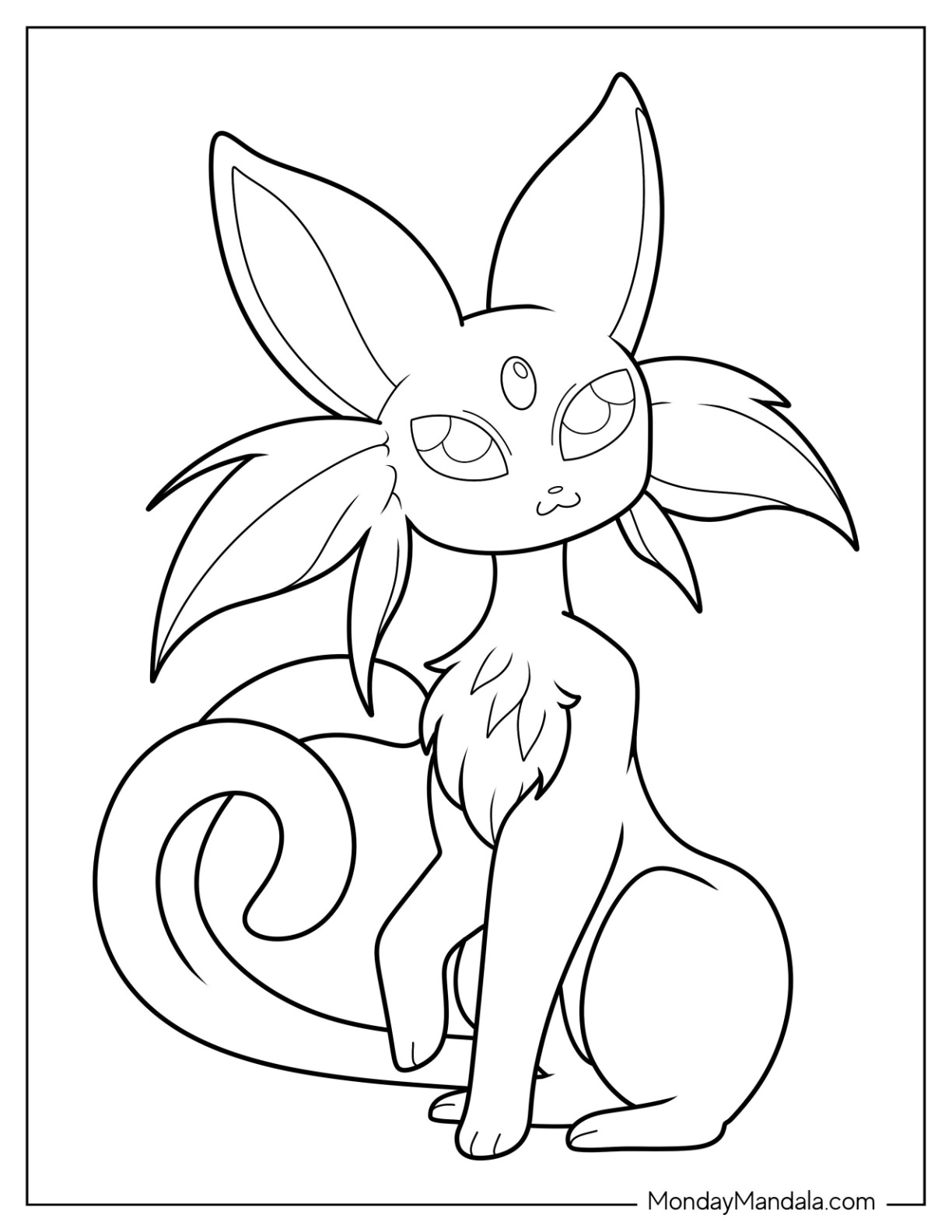 Furry Espeon Coloring Page coloring page