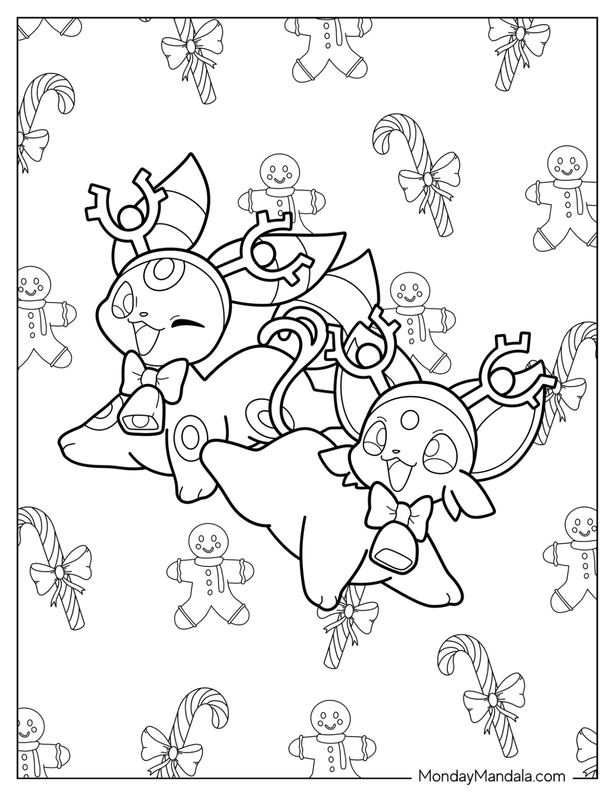 Kawaii Espeon Coloring Page And Umbreon For Kids coloring page