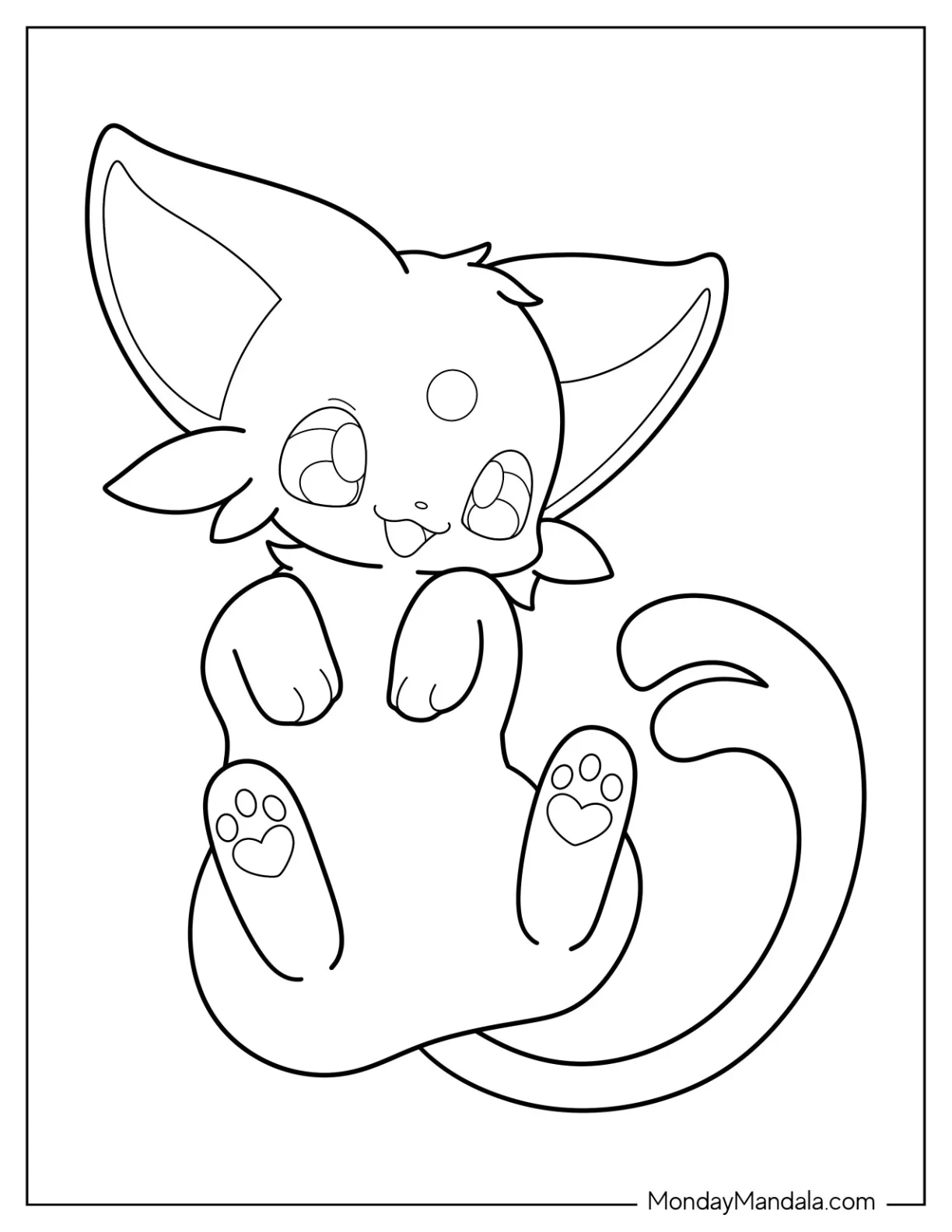 Simple Espeon Coloring Page For Preschoolers coloring page