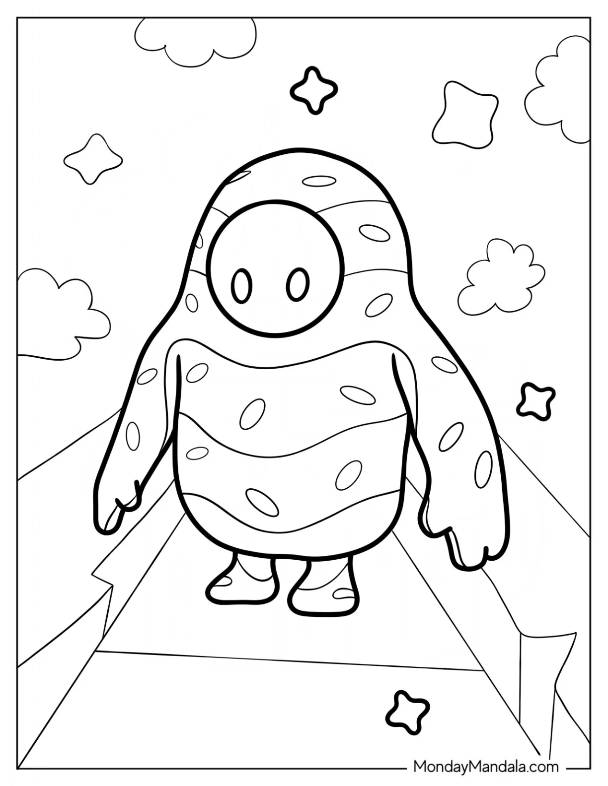 Fall Guys Coloring Page Of Ice Cream Pattern Skin coloring page