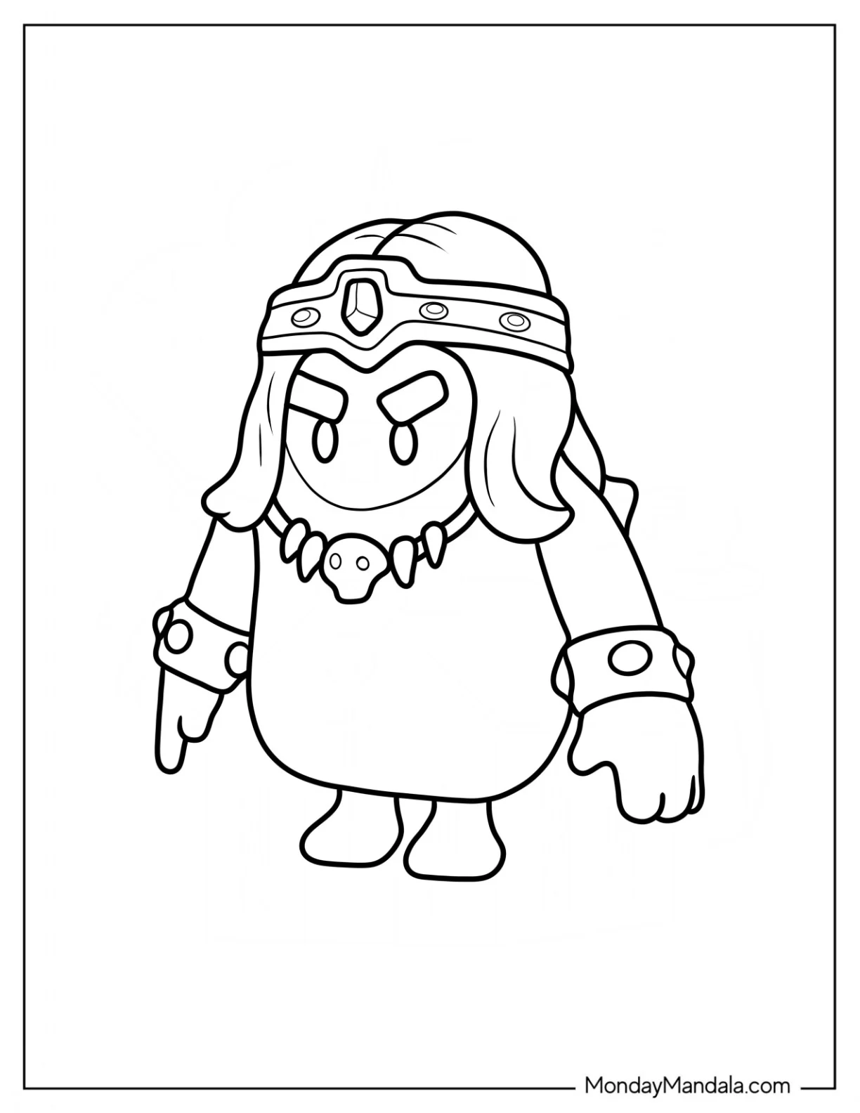 Fall Guys Coloring Page Of Upper Burly Barbarian coloring page