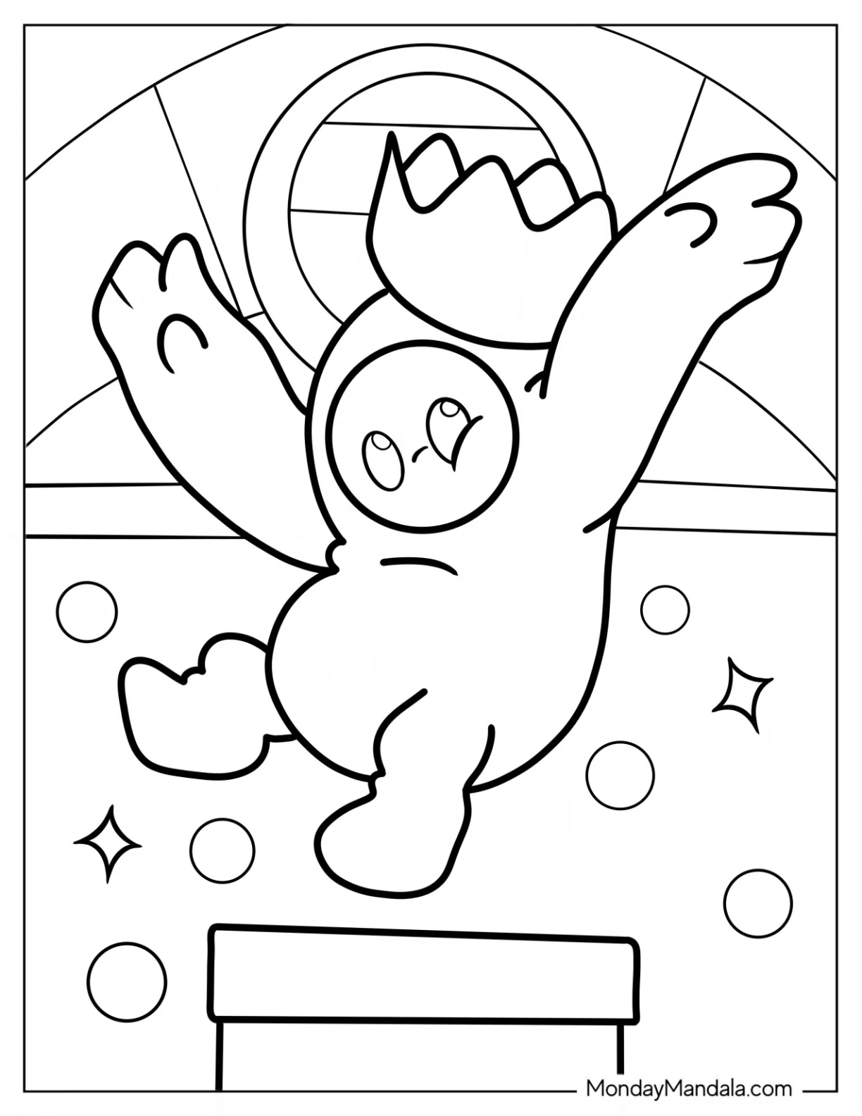 Pink Fall Guys Coloring Page Bean Wearing A Crown For Preschoolers coloring page