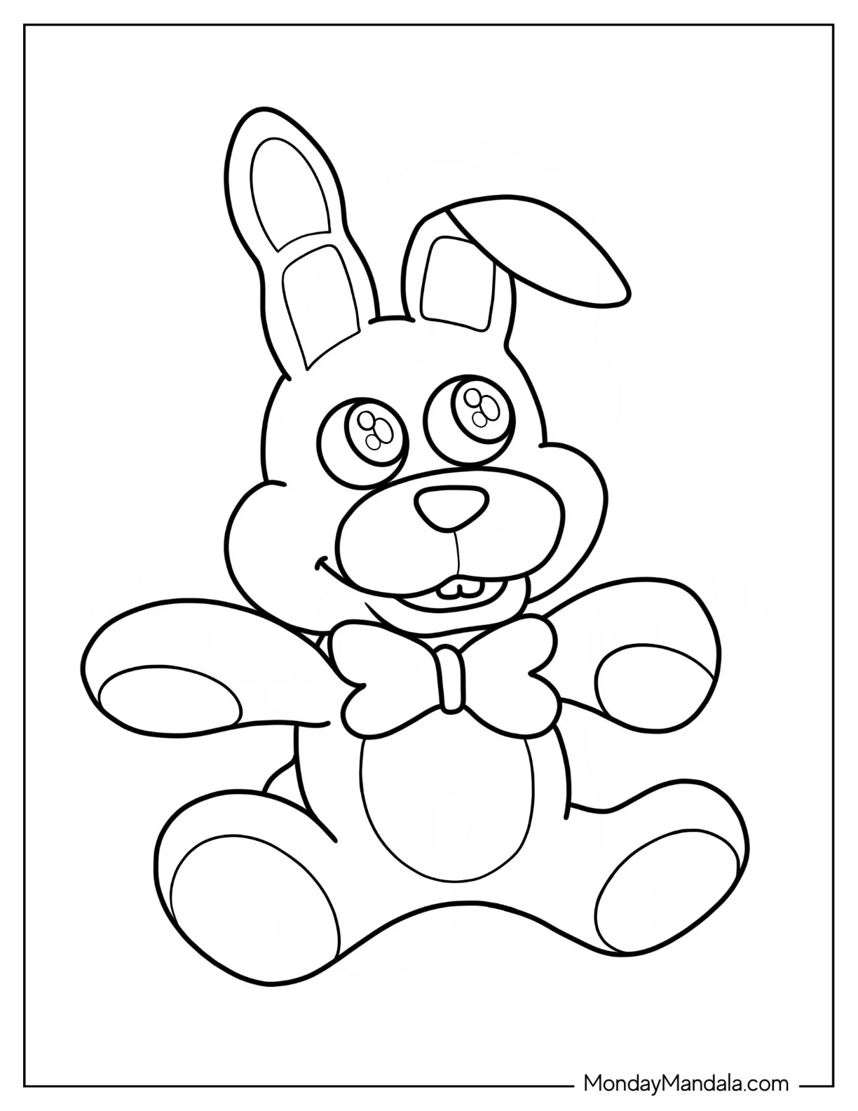 Five Nights At Freddy's Coloring Page Of Cute Bonnie For Kids coloring page