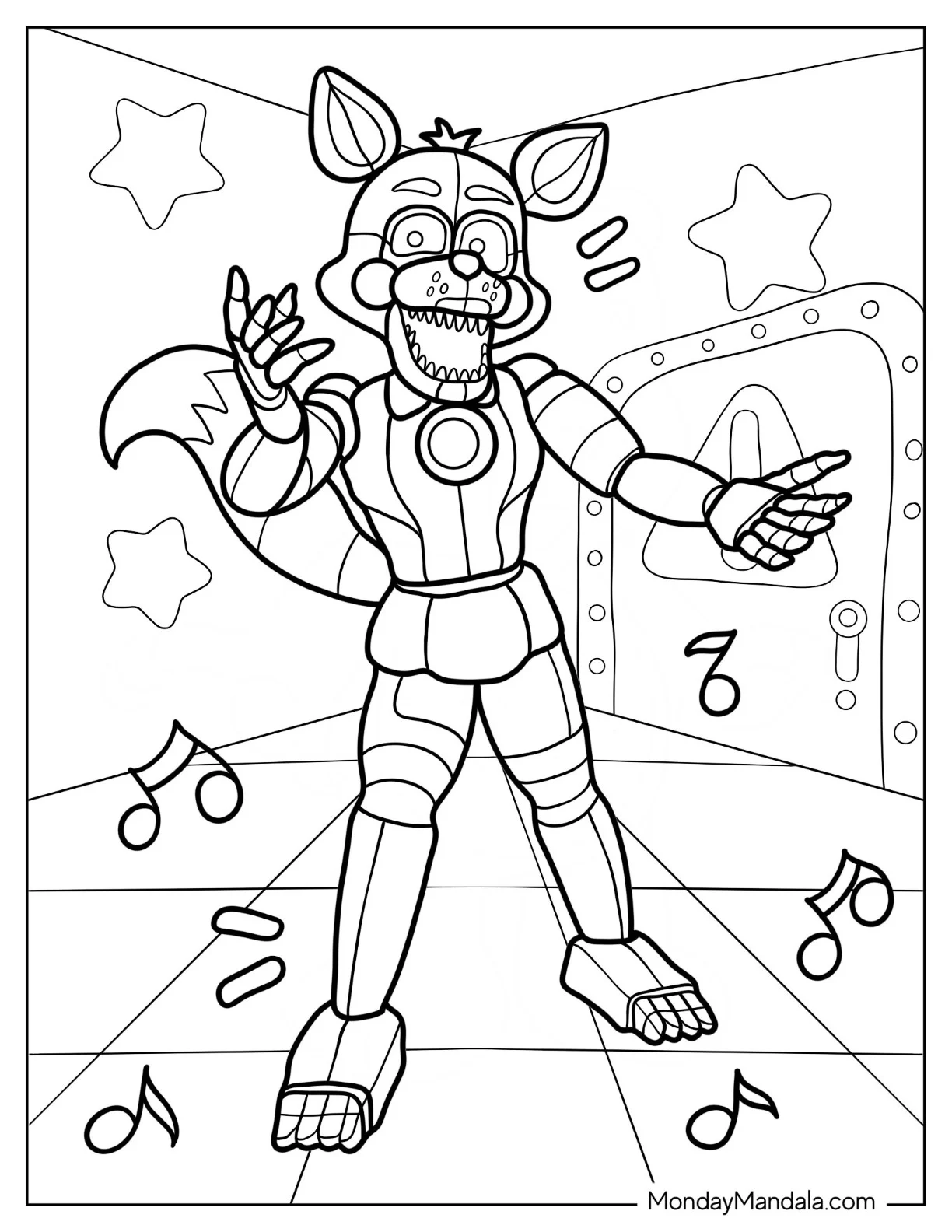 Five Nights At Freddy's Coloring Page Of Detailed Lolbit coloring page