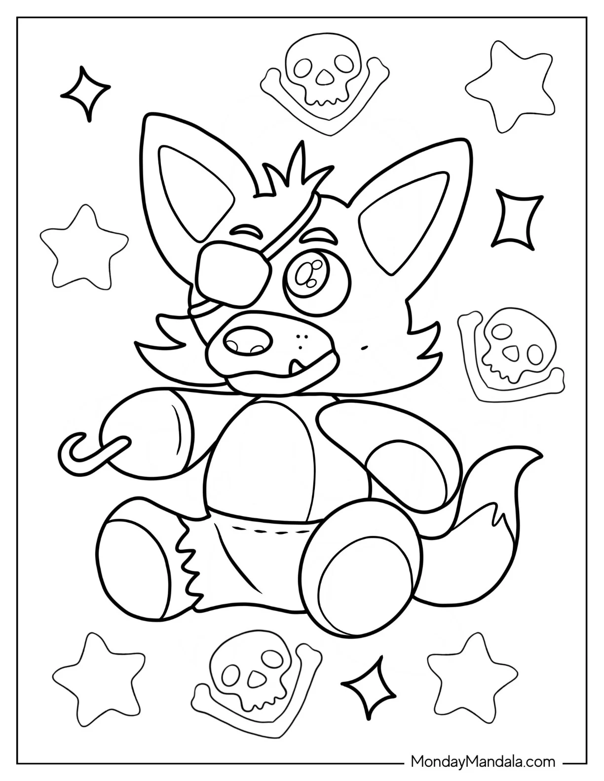Five Nights At Freddy's Coloring Page Pirate Foxy coloring page