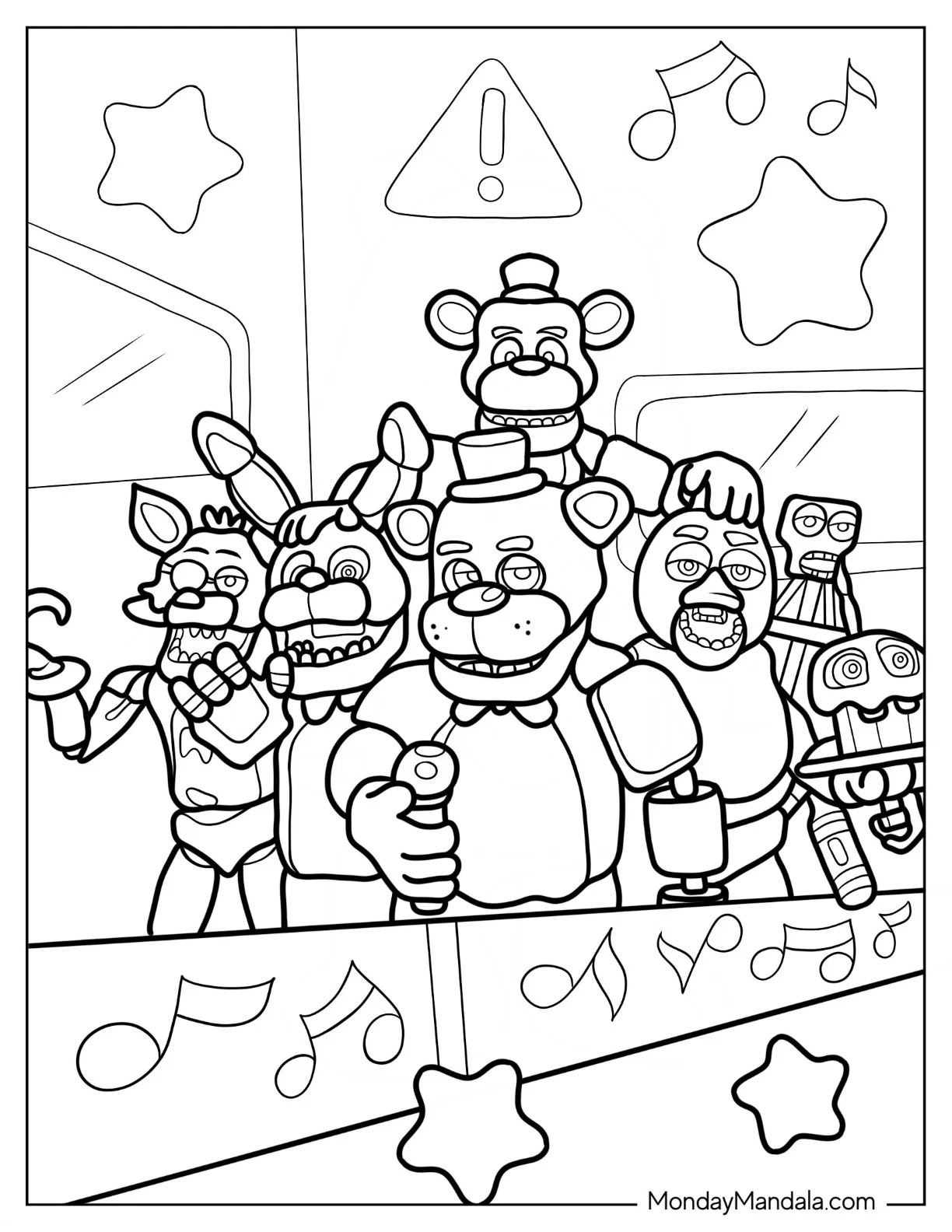 Five Nights At Freddy's Coloring Page Poster coloring page