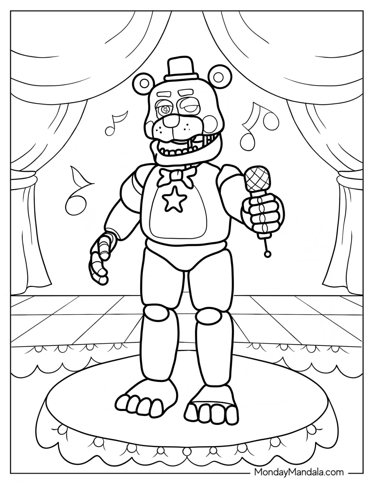 Lefty From Five Nights At Freddy s On Stage coloring page