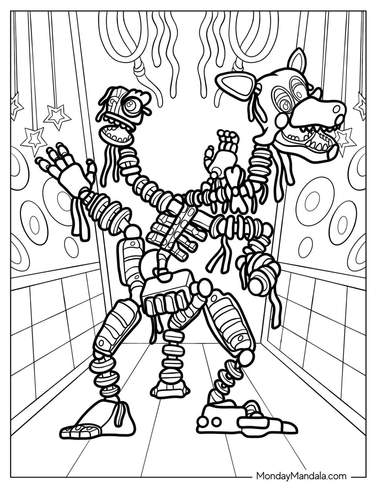 Magician Five Nights At Freddy's Coloring Page Walking In Corridor coloring page