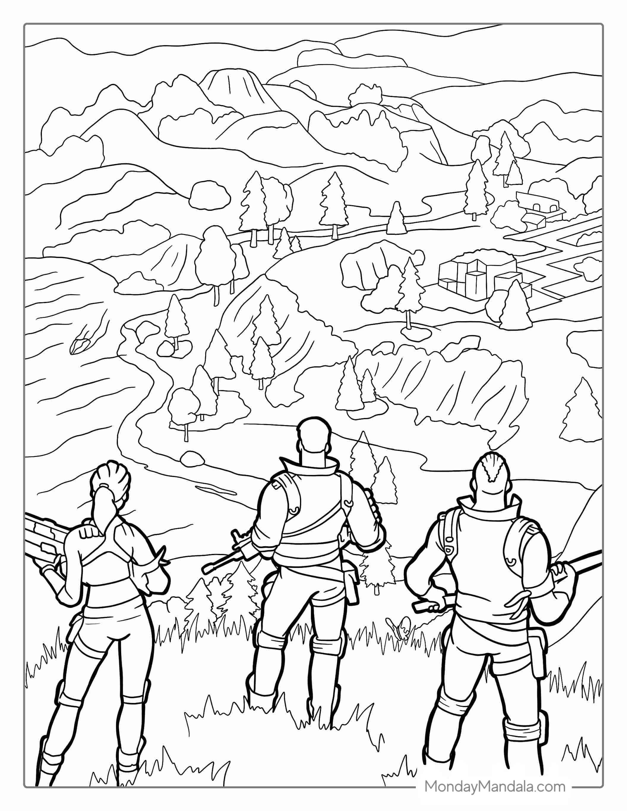 Battle Royale Fortnite To Color coloring page