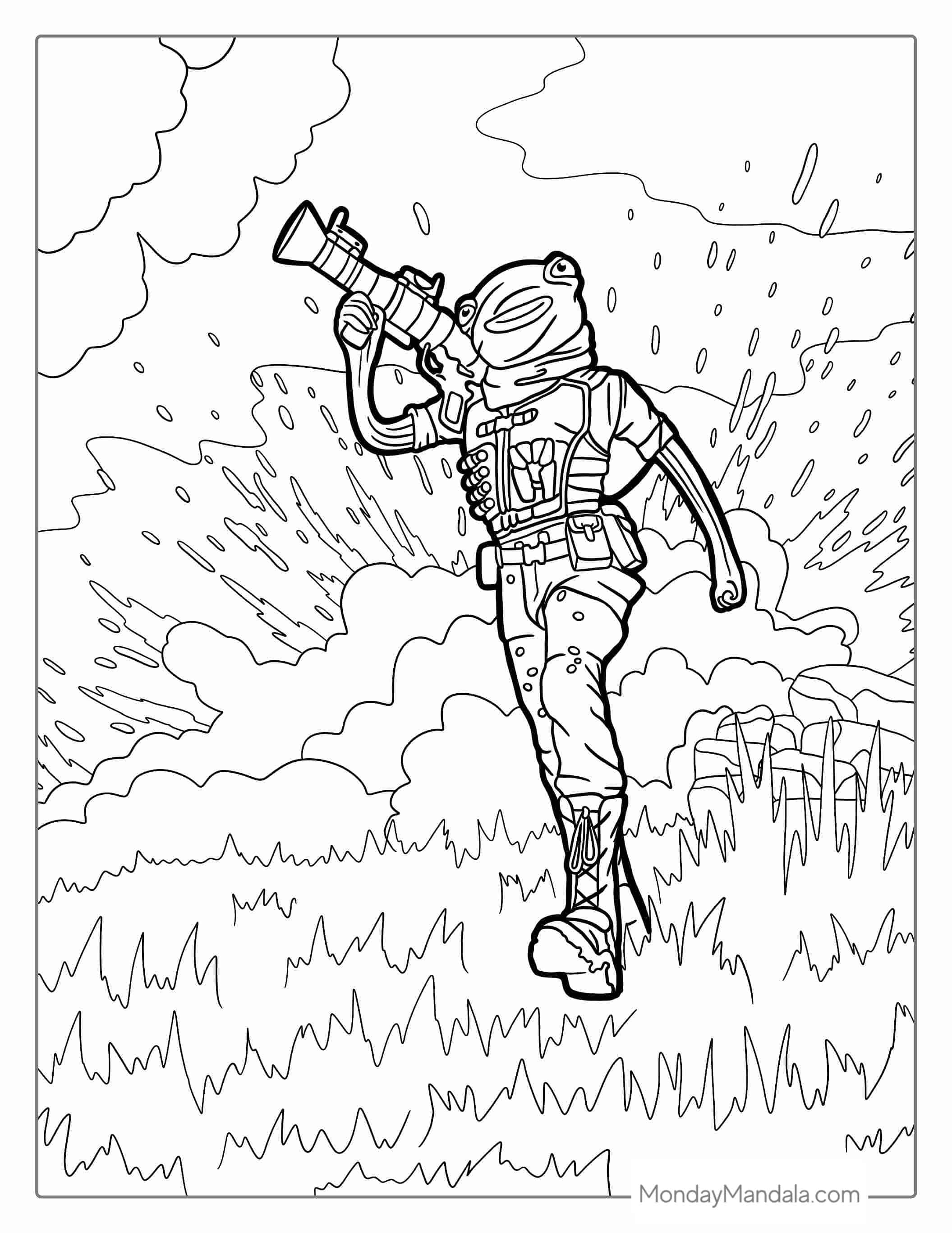 Fishsticks Running Away After Explosion coloring page
