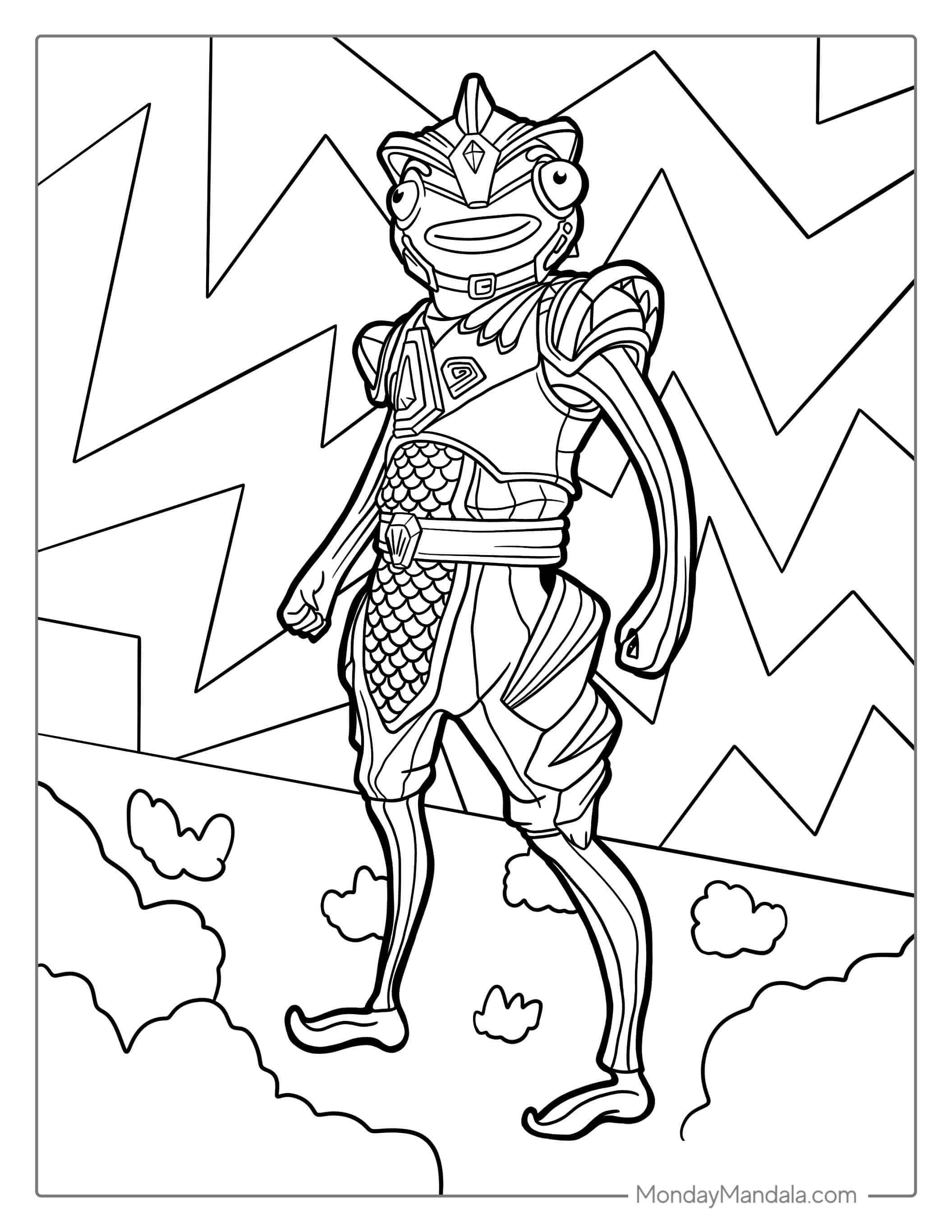 Fortnite Atlantean Fishstick Skin coloring page