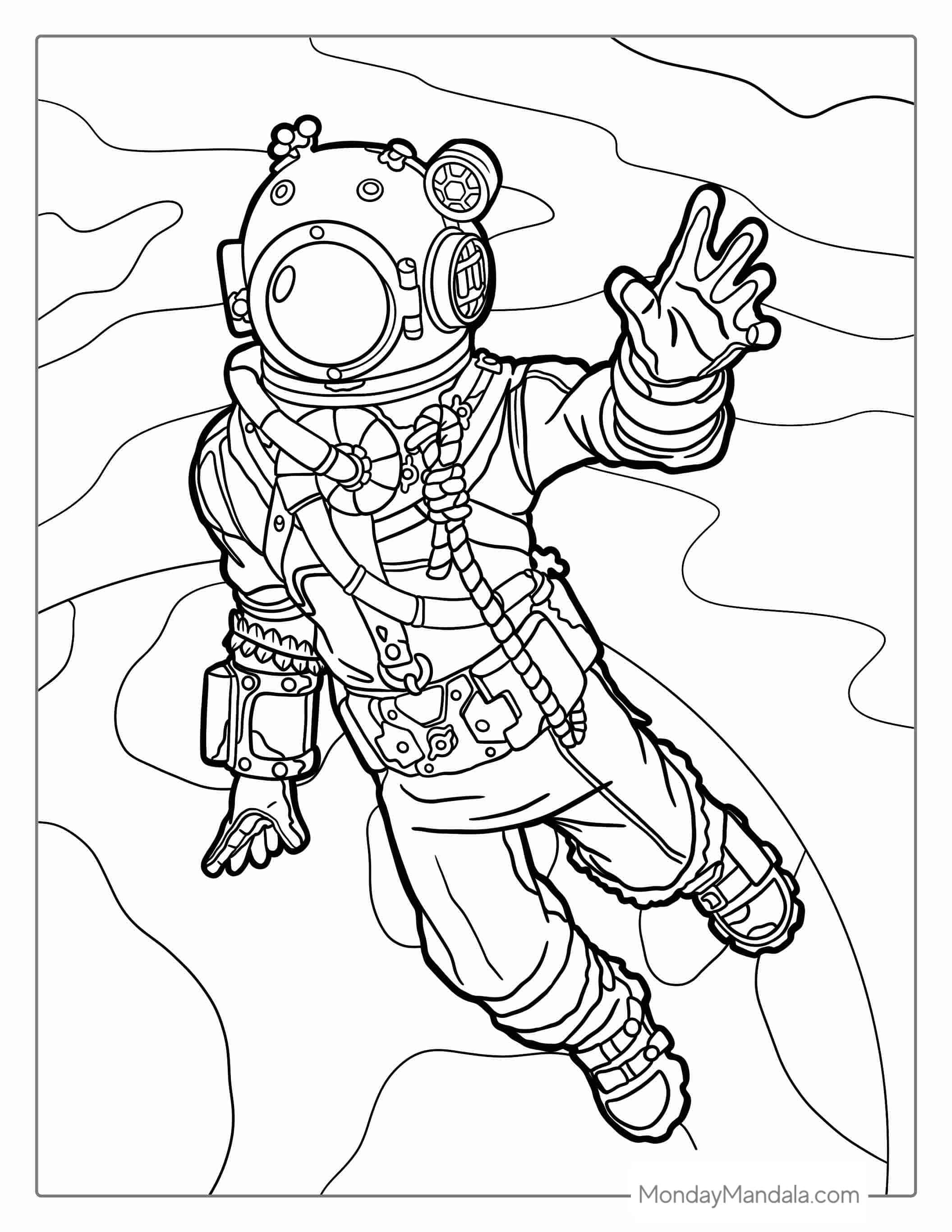Fortnite Deep See Dominator Character coloring page
