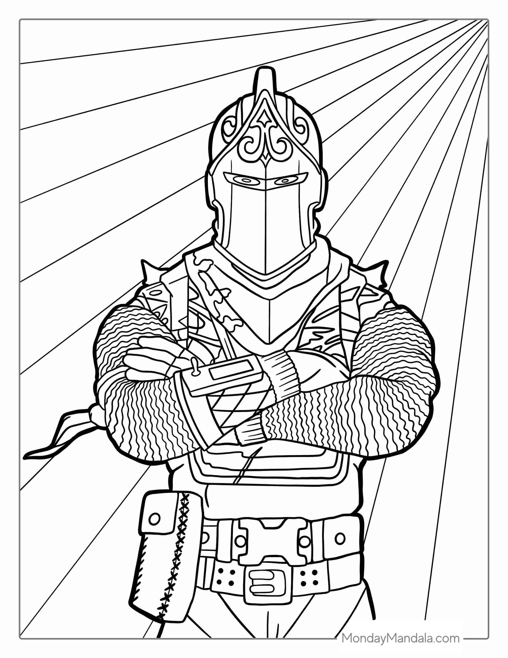 Fortnite Knight Skin Coloring For Kids coloring page