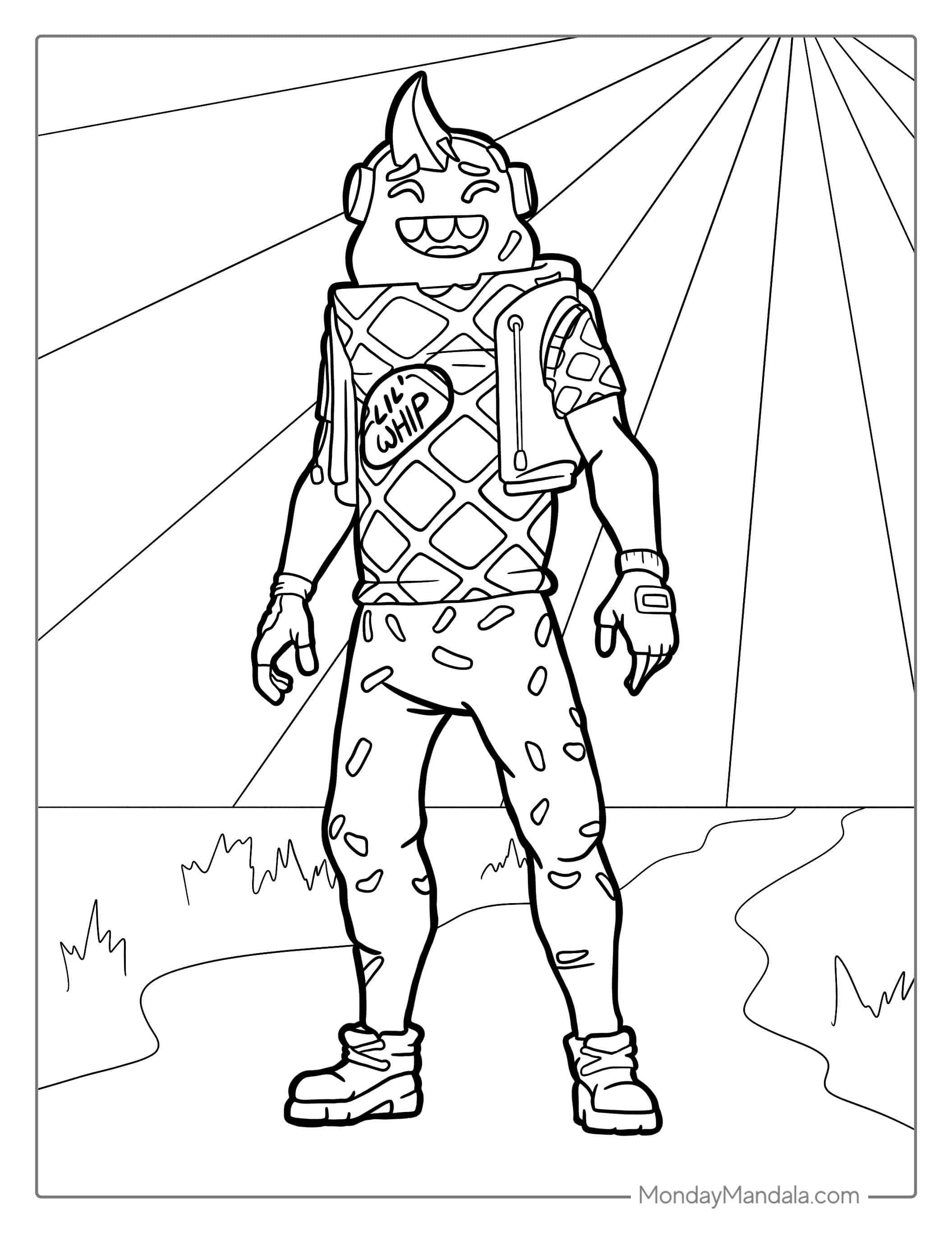 Fortnite Lil Whip (Ice Cream Cone) Skin coloring page