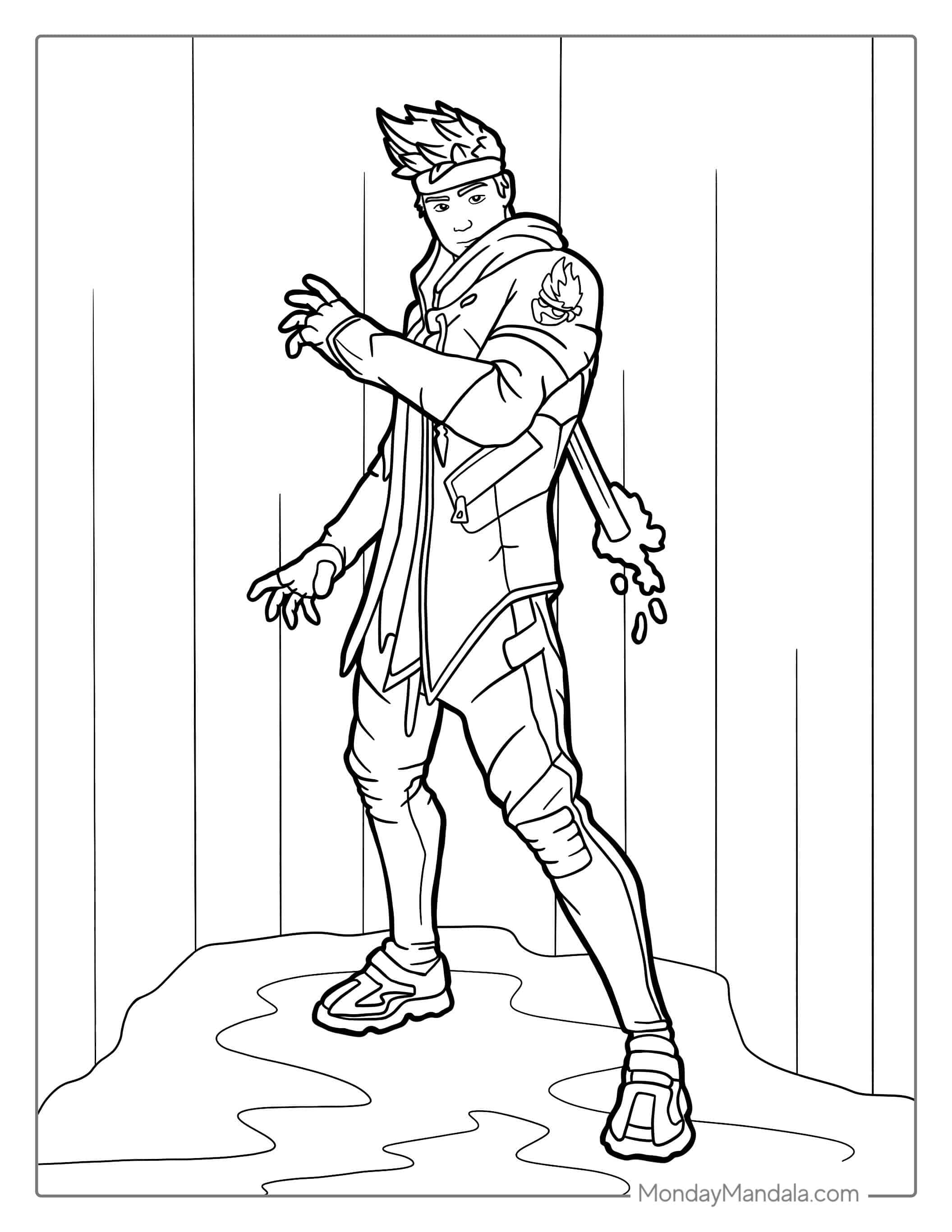 Ninja Fortnite Skin Coloring Page coloring page