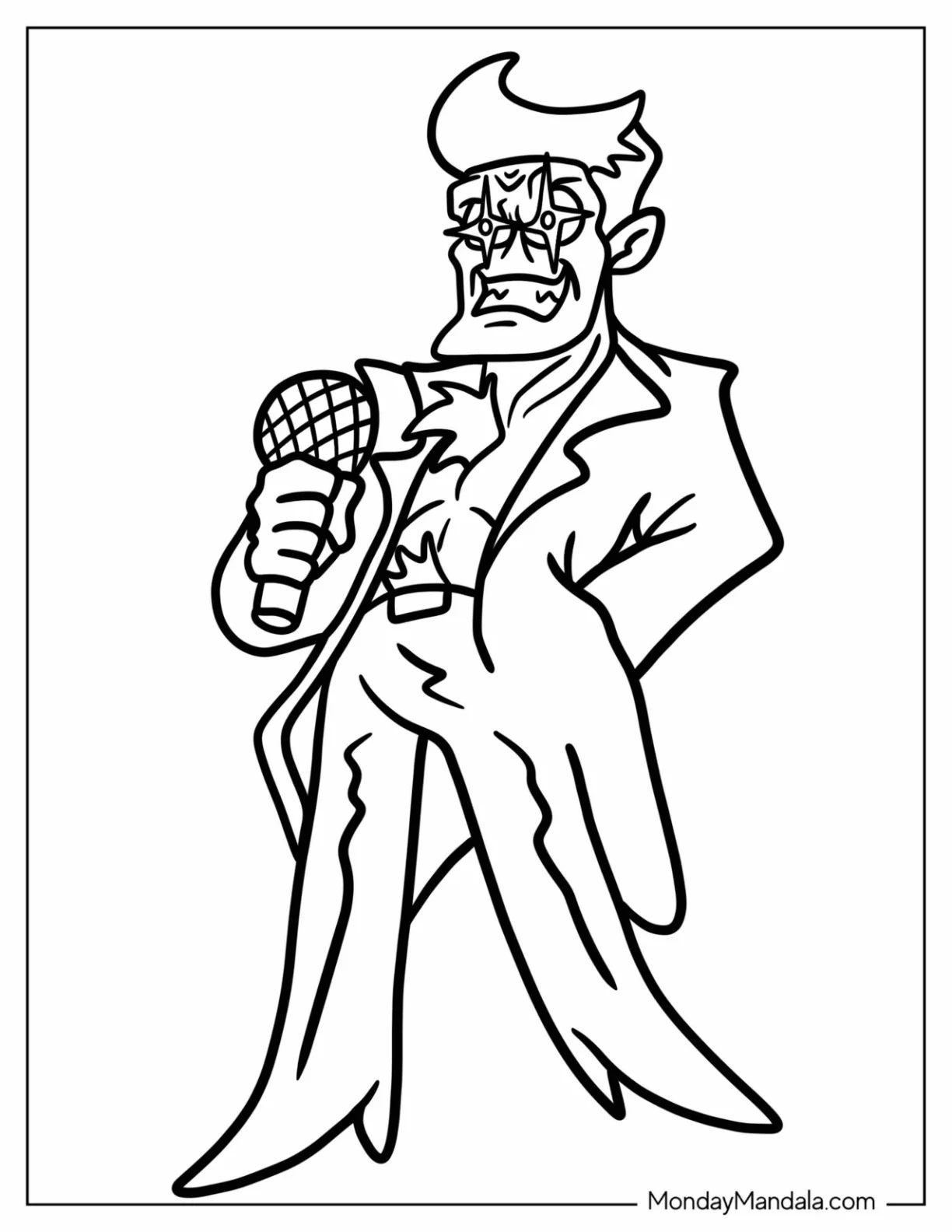 Friday Night Funkin' Coloring Pages Of Daddy Dearest coloring page