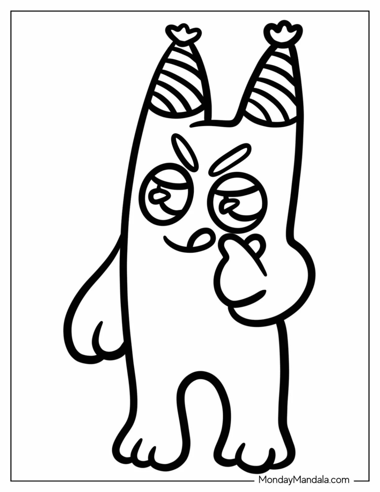 Cute Chibi Garten of Banban Coloring Page Forming Heart With Its Fingers For Preschoolers coloring page