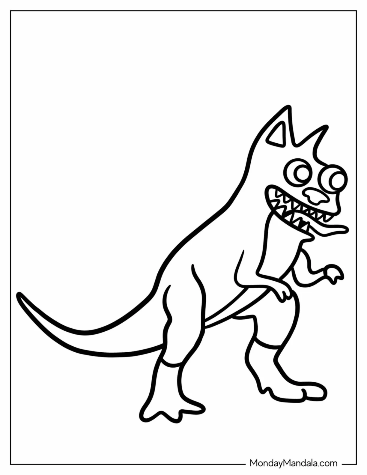 Garten of Banban Coloring Page Cartoon Kittysaurus For Kids coloring page
