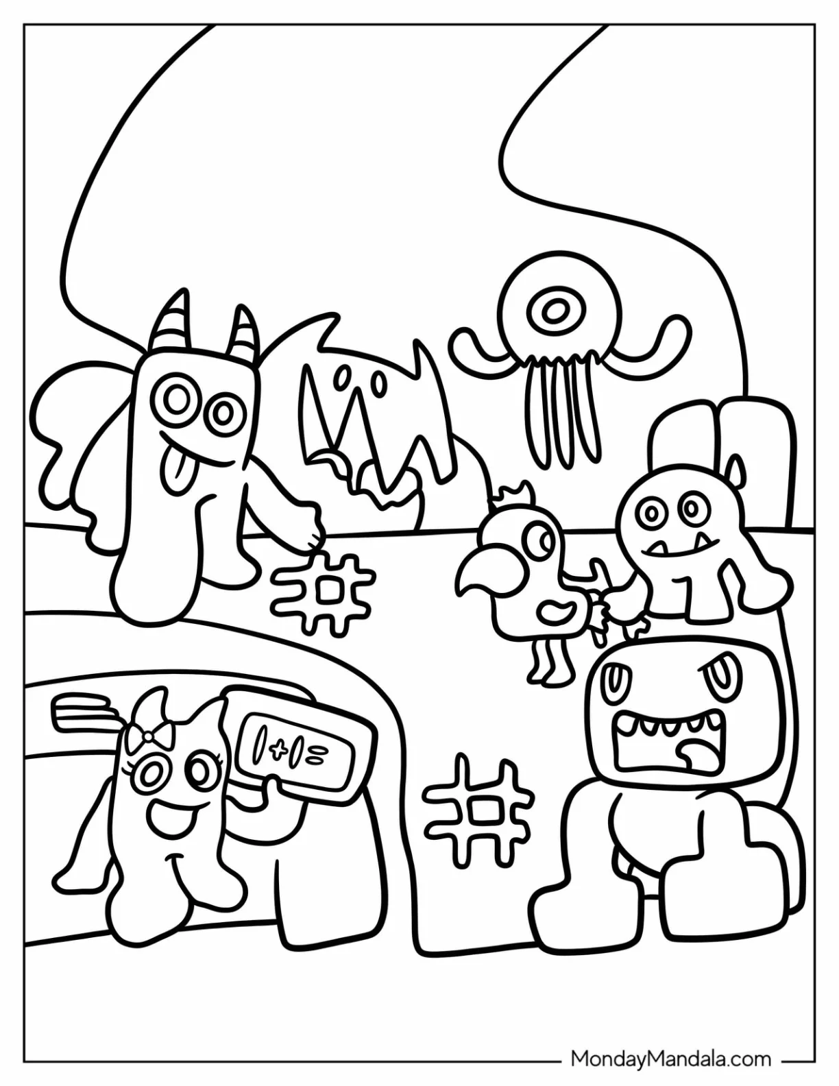 Garten of Banban Coloring Page Chibi Characters For Kids coloring page