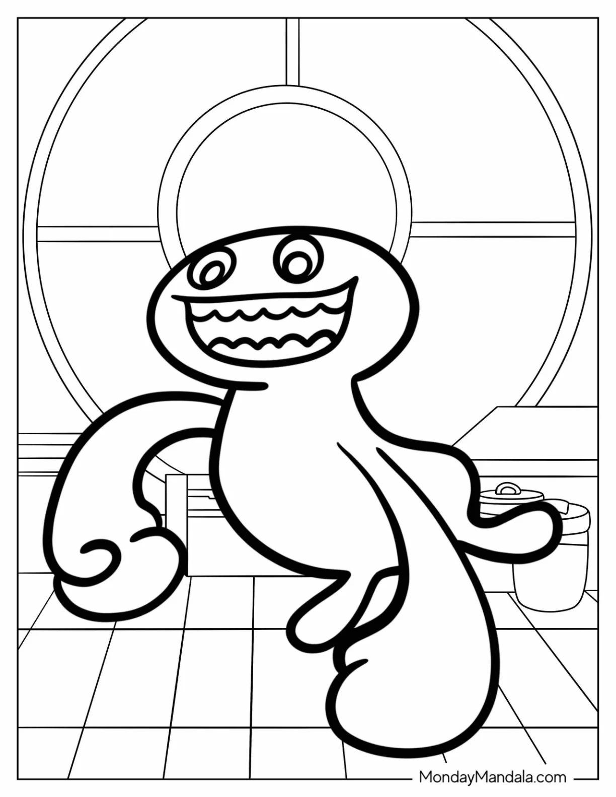 Garten of Banban Coloring Page Jumbo Josh Walking For Kids coloring page